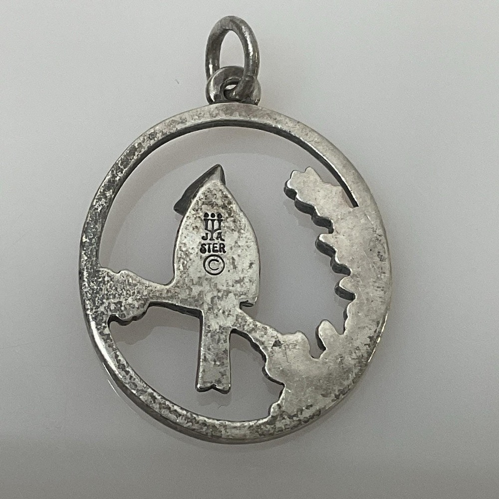 James Avery Bird Charm Sterling Silver Retired Songbird Branch Pendant 1" - Picture 3 of 7
